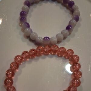 Pink and Purple Bead Bracelet